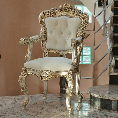 Sedia alta design nuovo barocco - PUTTO - ORSITALIA - da interno / in velluto / in lana