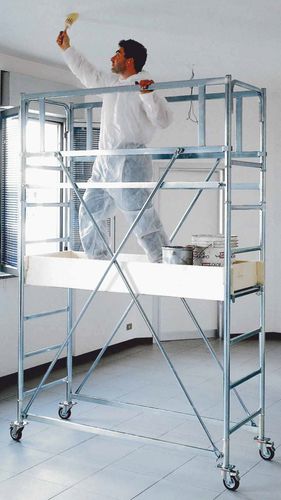 Ponteggio in acciaio galvanizzato - MINI INDOOR - Frigerio Carpenterie - con rotelle