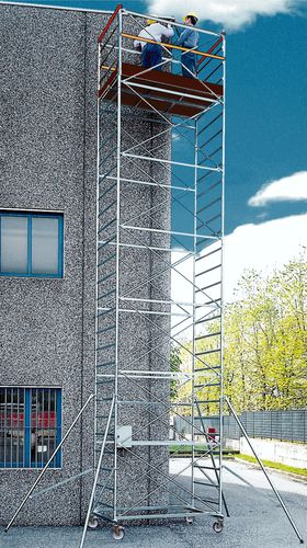 Ponteggio in acciaio galvanizzato - EXPORT - Frigerio Carpenterie - di grande altezza / con rotelle