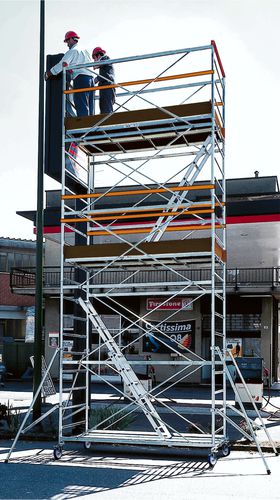 Ponteggio in acciaio galvanizzato - SUPERLUNGO 3001 - Frigerio Carpenterie - con rotelle
