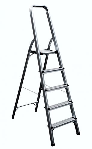 Scala con piattaforma da lavoro - 6024N - Frigerio Carpenterie - pieghevole / da appoggio / in alluminio