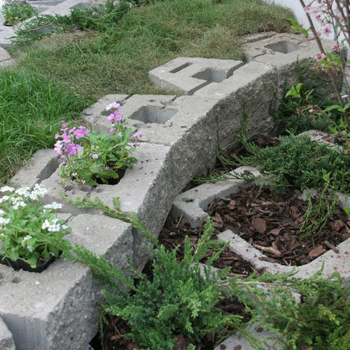 Blocco di calcestruzzo forato - GEOSTONE MINISHELF - KB BLOK - per recinzione di giardino / ad alta resistenza