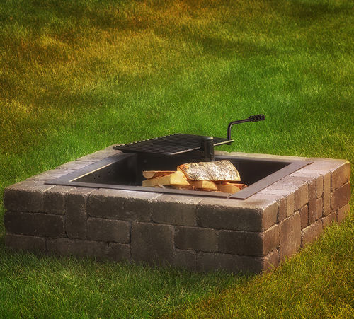 Braciere da giardino a legna - Victorian Fire Pit - ACKER STONE - in pietra / rettangolare