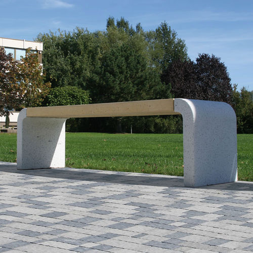 Panca da giardino contemporanea - UHL - in legno / in calcestruzzo