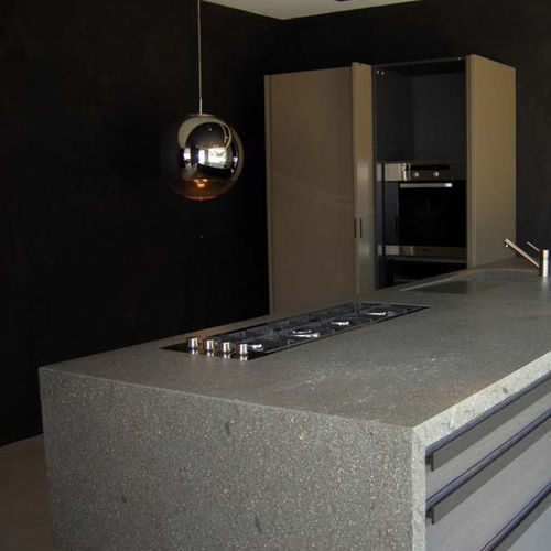 Piano di lavoro in pietra - GREY-GREEN PORPHYRY - EURO PORFIDI - contract / da cucina