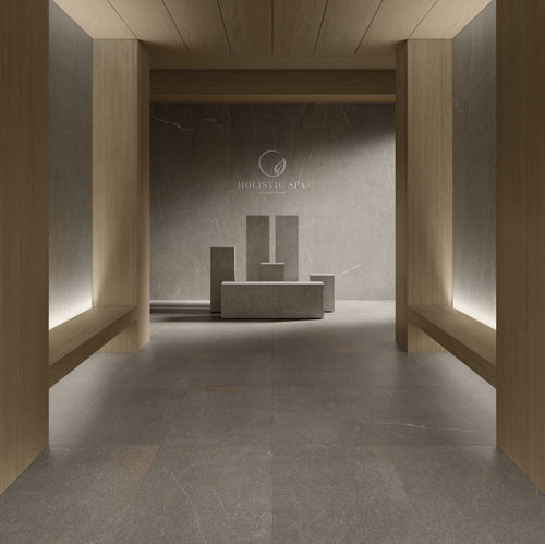 Piastrella in ceramica - FLAMED - KRONOS CERAMICHE - in pietra piasentina / spazzolata / fiammata