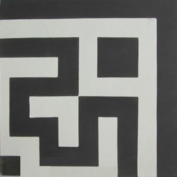 Piastrella in cemento encausto da interno - BORDER & CORNER : C211/B211 - Secoin Corporation - da pavimento / con motivi geometrici