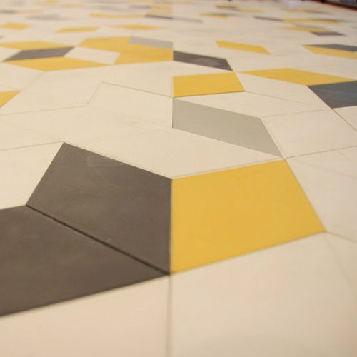 Piastrella in cemento encausto levigata - RELIEF HEXAGONAL - Secoin Corporation - da interno / da pavimento / con motivi geometrici