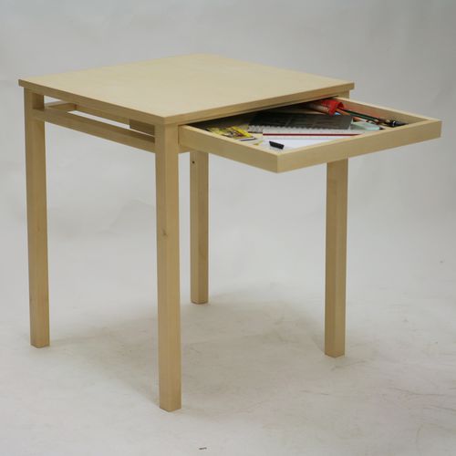 Tavolo contemporaneo - WHIZ  - TEBIAN - in betulla / quadrato / con cassetti