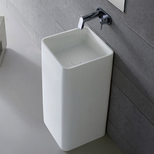 Lavabo autoportante - PG44081 - PG Caststone - ghisa minerale / quadrato / contemporaneo