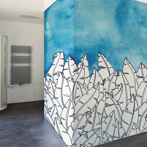 Carta da parati contemporanea - BLUE FOREST - Wallpepper - in fibra di cellulosa / in fibra naturale / con motivi naturali