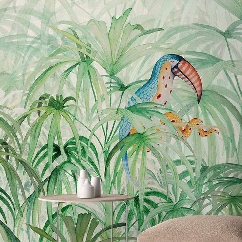 Carta da parati contemporanea - TOUKE-TOUKE JUNGLE - Wallpepper - in fibra di cellulosa / in fibra naturale / con motivi naturali