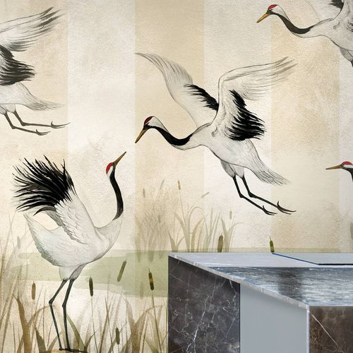 Carta da parati contemporanea - BISOUS - Wallpepper - in fibra di cellulosa / in fibra naturale / con animali