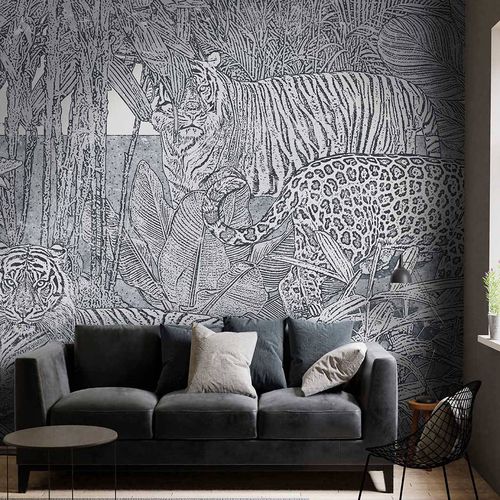 Carta da parati contemporanea - THE EYE OF THE TIGER - Wallpepper - in fibra di cellulosa / in fibra naturale / con animali