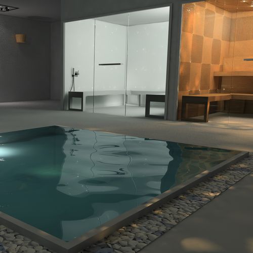 Spa da incasso - AWD - quadrata / 8 posti / in mosaico