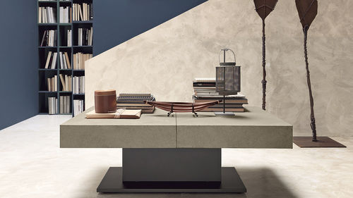 Tavolino basso contemporaneo - ARES FOLD - altacom italia - in legno tinto / in melaminico / con supporto in acciaio