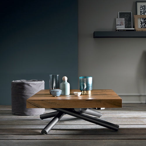 Tavolino basso contemporaneo - LEVANTE - altacom italia - in rovere / in melaminico / con supporto in metallo