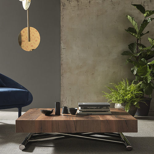 Tavolino basso contemporaneo - CALYPSO - altacom italia - in legno / in melaminico / con supporto in metallo
