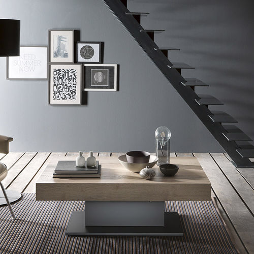 Tavolino basso contemporaneo - ARES WING - altacom italia - in legno laccato / in melaminico / con supporto in acciaio