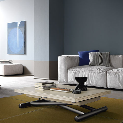 Tavolino basso contemporaneo - CIAK - altacom italia - in vetro / in melaminico / con supporto in metallo