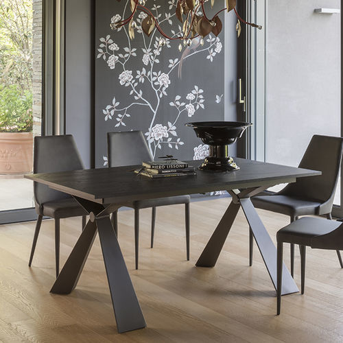 Tavolo da pranzo contemporaneo - DELTA - altacom italia - in ceramica / in melaminico / con supporto in metallo
