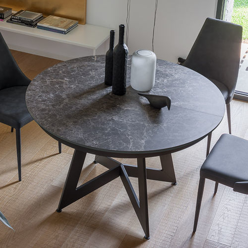 Tavolo da pranzo contemporaneo - VENUS - altacom italia - in legno / in vetro / con supporto in metallo