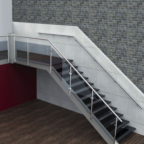 Ringhiera in alluminio - Europa Profil Aluminium SA - pannelli in vetro / da interno / per scala