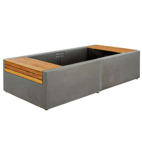Fioriera in calcestruzzo - DF5515 - Tectura Designs - in legno / rettangolare / con panchina integrata