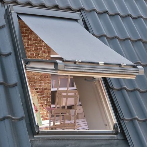 Tenda avvolgibile a rullo - AMW - okpol - per finestra da tetto / in fibra di vetro / da esterno