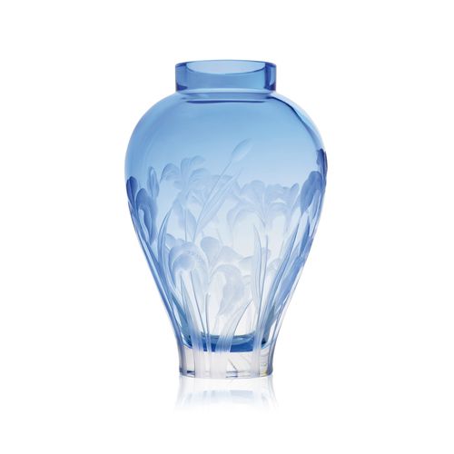 Vaso Art Deco - LIRIO 3201 - MOSER, a.s. - in cristallo / blu