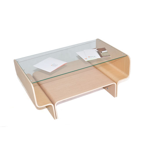 Tavolino basso contemporaneo - PUFF ST - Sedja - in legno / in vetro / rettangolare