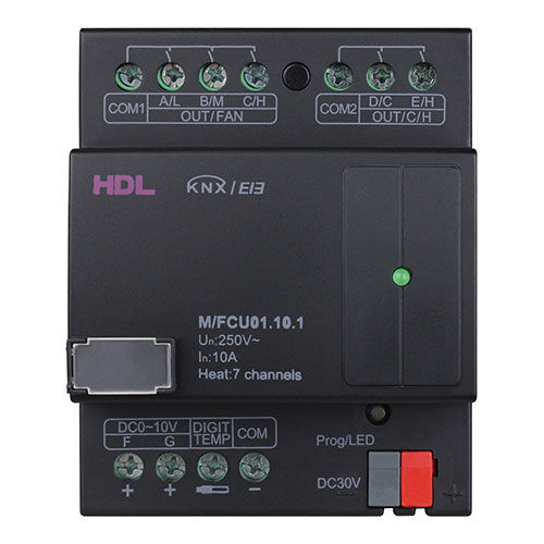 Modulo di controllo di illuminazione - M/FCU01.10.1 - HDL Automation Co., Ltd - di temperatura / per aria condizionata / su guida DIN