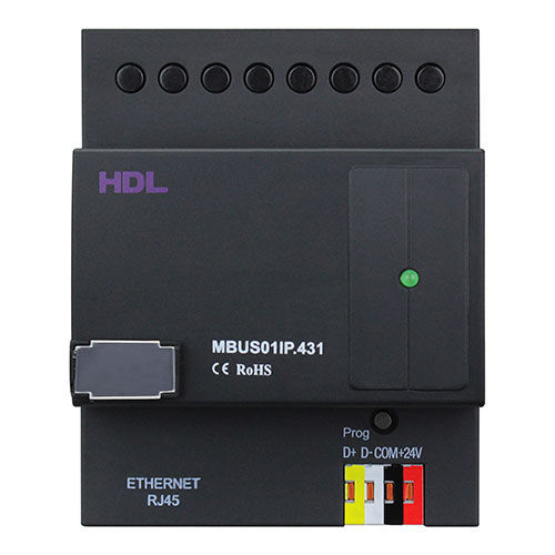 Modulo di interfaccia gateway - HDL-MBUS01IP.431 - HDL Automation Co., Ltd - su guida DIN / Ethernet / RJ45
