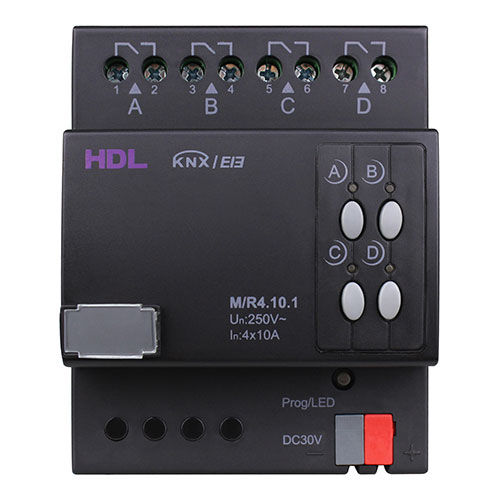Attuatore di commutazione per sistema domotico - M/R4.10.1 - HDL Automation Co., Ltd - KNX / su guida DIN / per uso residenziale