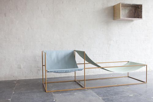 Chaise longue moderna - SEAT - valerie_objects - in tessuto / in acciaio