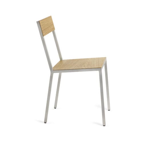 Sedia contemporanea - v9021001 - valerie_objects - da interno / in rovere / con supporto in alluminio