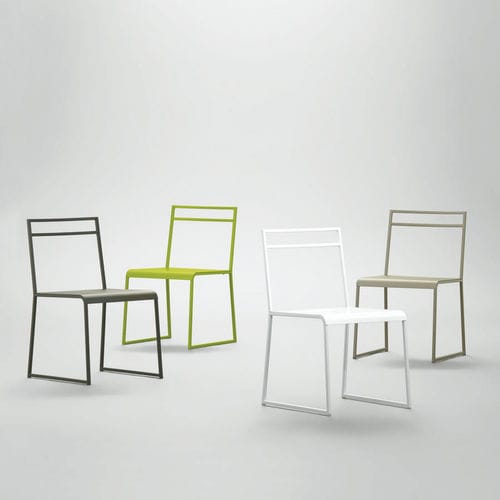 Sedia contemporanea - SHEER - da - da interno / in pelle / con supporto in metallo