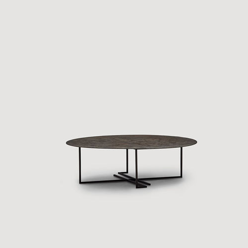 Tavolino basso contemporaneo - URUSHI - da - in metallo / rotondo / per uso residenziale