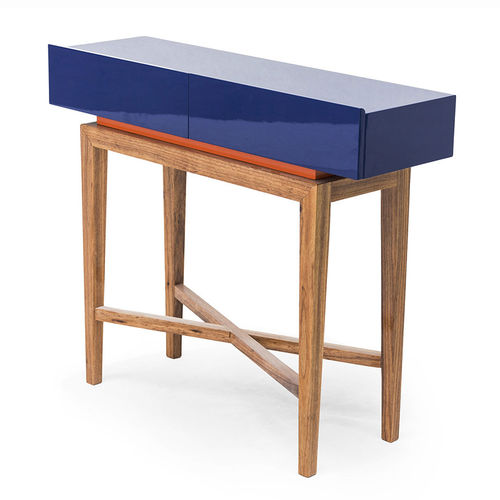 Consolle contemporanea - DOMINICAL - Moanne - in legno laccato brillante / con supporto in legno / rettangolare