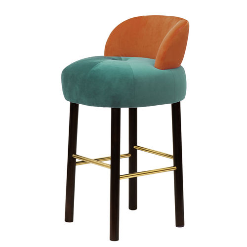 Sedia alta contemporanea - MAJESTIC - Moanne - da interno / in velluto / con supporto in ottone