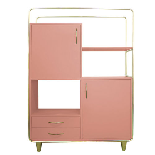 Credenza alta BUDAPEST Moanne moderna / in ottone / in legno laccato