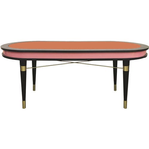 Tavolo da pranzo contemporaneo - MADAGASCAR - Moanne - in legno laccato / con supporto in wengé / ovale
