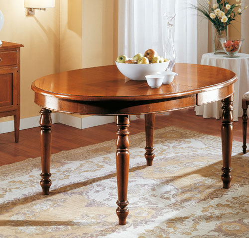 Tavolo classico - 159 - Crestan snc di Crestan Giovanni e Angelica - in legno / ovale / allungabile