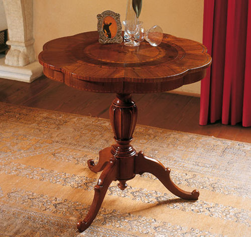 Tavolino classico - 38 - Crestan snc di Crestan Giovanni e Angelica - in legno / con supporto in legno / rotondo