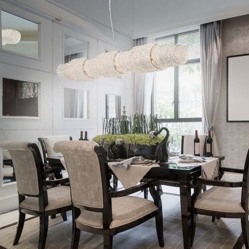 Lampadario contemporaneo - MV2024 SPOSA LINEAR - Alan Mizrahi Lighting - in cristallo / in metallo / da 8 lampadine