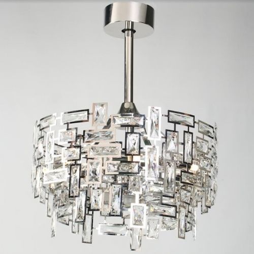 Lampadario contemporaneo - SJ2109 FANDELIER - Alan Mizrahi Lighting - in cristallo / in acciaio inossidabile / in ferro