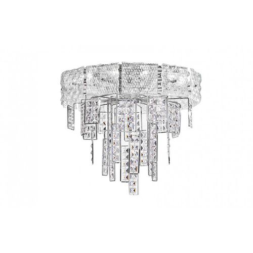 Lampadario contemporaneo - SJ2179 CRYSTALLINE FLUSH - Alan Mizrahi Lighting - in cristallo / in metallo / da 10 lampadine