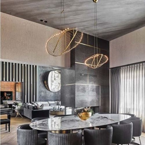 Lampadario moderno - IQ2185 FIELTEBEK - Alan Mizrahi Lighting - in metallo / in vetro / 1 livello