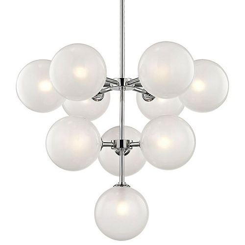 Lampadario moderno - JR1980 ASHLEIGH - Alan Mizrahi Lighting - in vetro / in acciaio / da 10 lampadine