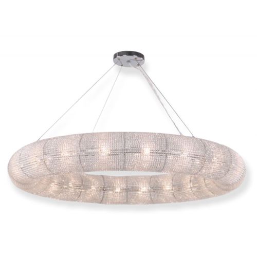 Lampadario contemporaneo - AM2241S ROTSHIELD SINGLE - Alan Mizrahi Lighting - in cristallo / in acciaio / da 14 lampadine
